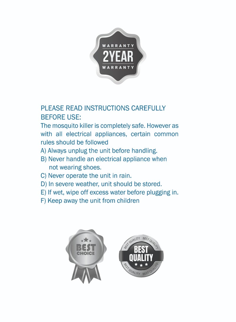 Flexy 40W Electric Insect Killer – UV Light Attractant, Fire-Resistant, Eco-Friendly Design, 80m² Coverage, Removable Tray, 10 Glue Papers, Scratch-Resistant, Easy to Clean, 2-Year Warranty. - Image 4