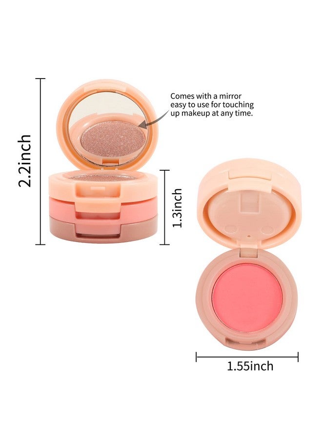 Boobeen Blush And Highlighter Kit 3 In 1 Makeup Pressed Powder Palette Shimmer Bronzer Orange&Pink Matte Blusher Blendable Glow Face Palette For A Redness And Glowing Look - Image 4