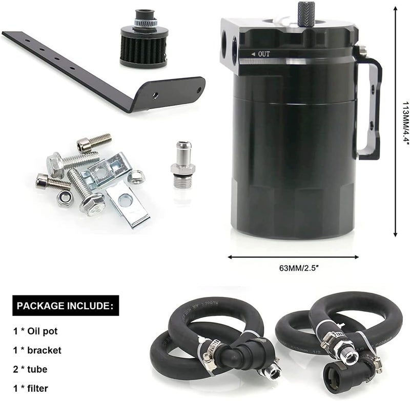 RULLINE Ruien Oil Catch Can Kit - Oil Separator Reservoir Tank for 2011-2019 Ford F150 - Image 2