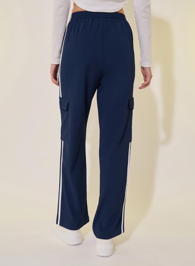 Take Two Striped Mid Rise Wide Leg Pants with Drawstring - Image 5