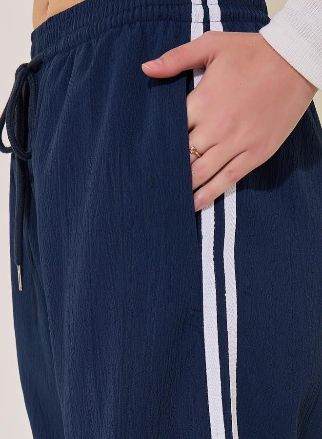 Take Two Striped Mid Rise Wide Leg Pants with Drawstring - Image 4