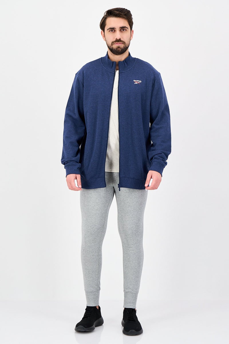 Reebok جاكيت رياضي للرجال بأكمام طويلة مناسب للخارج، لون كحلي - Image 4