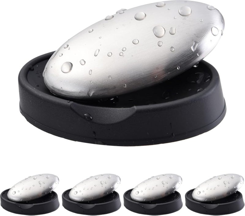5 Packs Stainless Steel Soap Bar, Metal Soap Bar Odor Remover Rub Away Fish Garlic Onion Smell from Hand