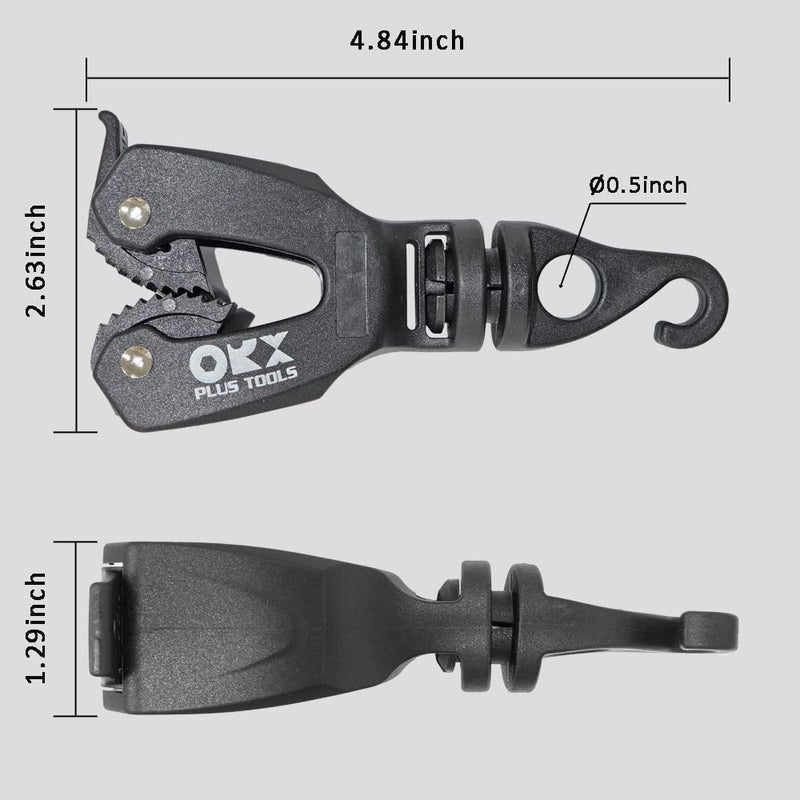ORX PLUS TOOLS ORXPLUS TOOLS 2pcs ONE-HANDED TARP CLIPS with HOOK Tent Clips Awning Clamp Set Tent Clamps for Camping Canopies, Car Cover, Winter Boat Cover, Pool Cover, Sun Shade - Image 2
