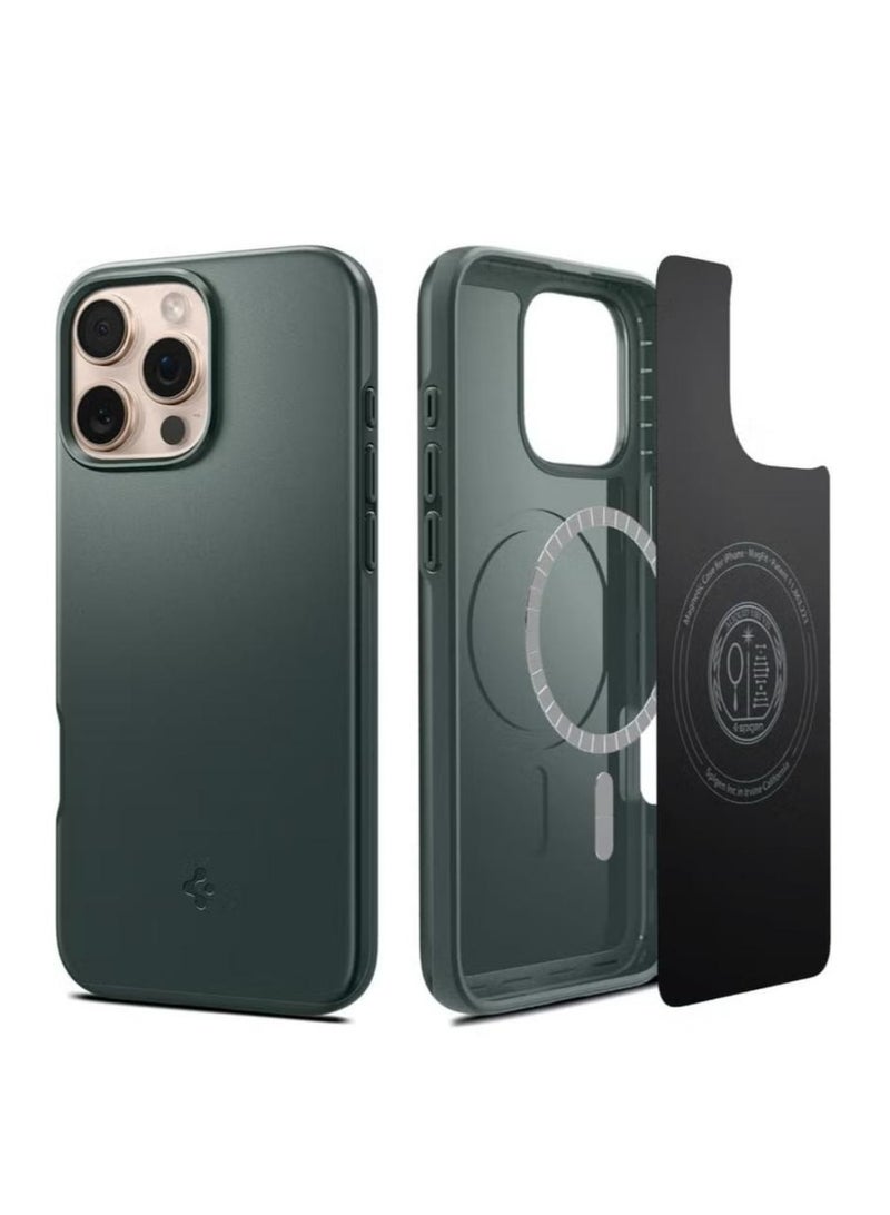 Spigen Thin Fit MagFit for iPhone 16 Pro Max MagSafe Case Cover (2024) - Abyss Green - Image 1
