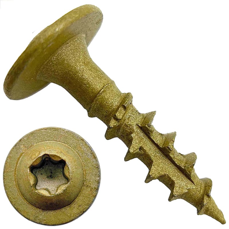 Jake Sales #14 X 1"" Construction Lag Screw Torx/Star Drive Heavy Duty Structural Lag Screw Far Superior To Common Lag Screws (100 Screw Count) Exterior Coated - Acq Compatible Wood Screws - Image 1