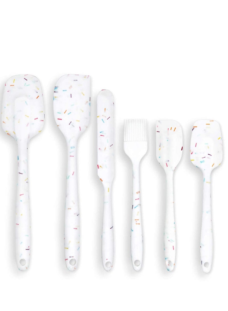 MIXDE Silicone Spatula Set 6 Piece, Heat Resistant Cake Cream Butter Spatulas BPA-Free Kitchen Silicone Mixing Scraper Tool for Cooking and Baking, for Non Stick - Image 1