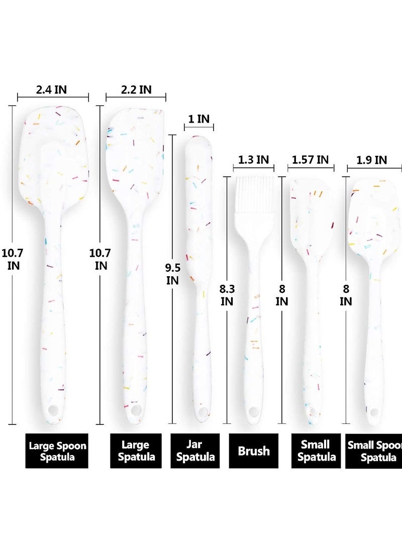MIXDE Silicone Spatula Set 6 Piece, Heat Resistant Cake Cream Butter Spatulas BPA-Free Kitchen Silicone Mixing Scraper Tool for Cooking and Baking, for Non Stick - Image 3