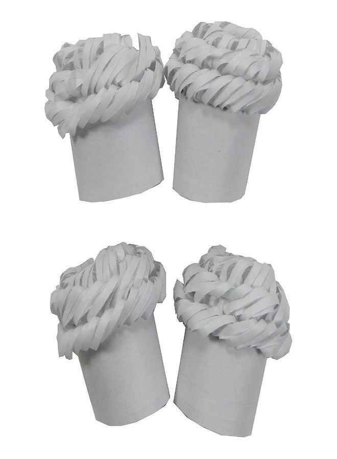 Regency Wraps Paper Frills, Decorative Holders for Turkey and Poultry Legs, 1.25” Diameter, Large White Pack of 4 - Image 1
