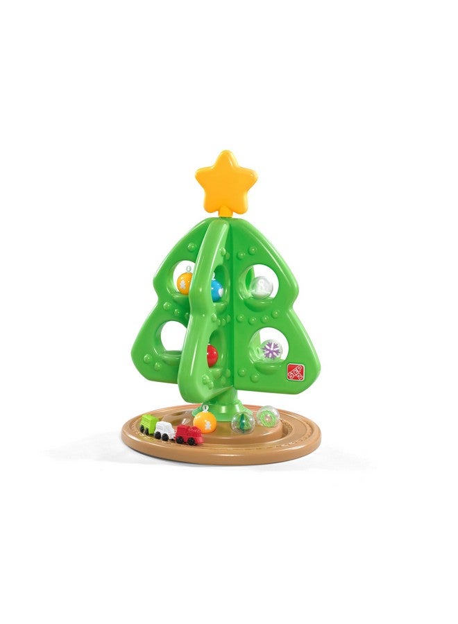 Step2 My First Christmas Tree For Kids, Interactive Christmas Tree Toy, Toddlers Ages 1.5+ Years Old, 12 Colorful Plastic Ornaments To Decorate, Mini Train Set Circles The Skirt  - Image 1
