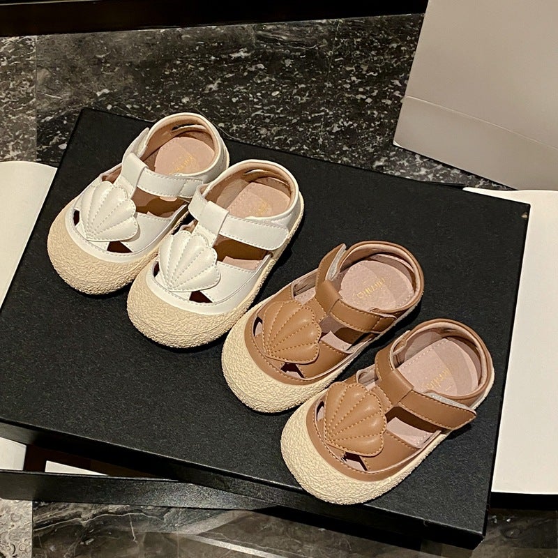 Girls' Sandals Fashion Princess Shoes Soft Sole Closed-Toe Baby Genuine Leather Shoes Children'S Summer Beach Shoes - Image 2