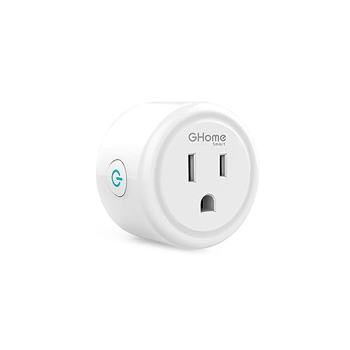 GHome Smart Mini Smart Plug Works with Alexa and Google Home, WiFi Smart Outlet Socket Remote Control Timer Function, Only 2.4GHz Network, No Hub Required, ETL FCC Listed, White - Image 1