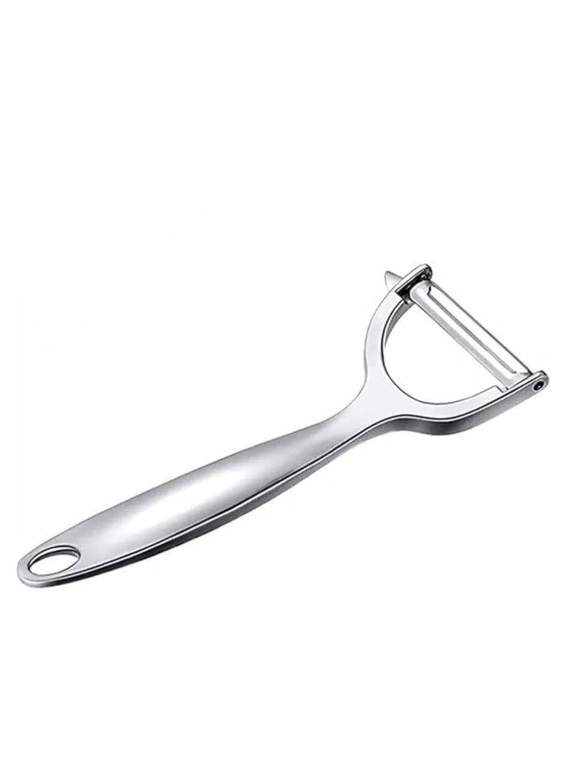 This practical potato peeler is made from high-quality stainless steel, designed to peel vegetables and fruits quickly and efficiently. The sharp blade removes skin smoothly while reducing food waste. - Image 2