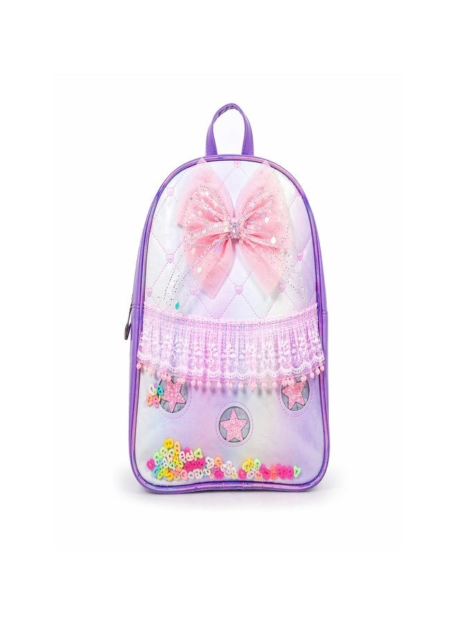 WISHKEY Stylish Ribbon Backpack for Pre-Schoolers, Waterproof Mini Backpack for Kids, Lightweight Small Size Bag for Play School Kids, Picnic Ba g, Travel Bag, (Pack of 1, Purple) - Image 1
