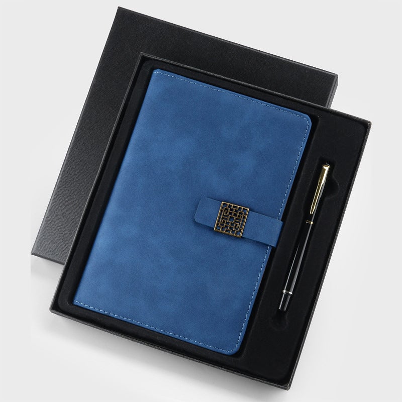 Business Notebook Stationery A5 Simple Window Grilles Hollow Record Office Work Notepad Logo Buckle Notebook - Image 4
