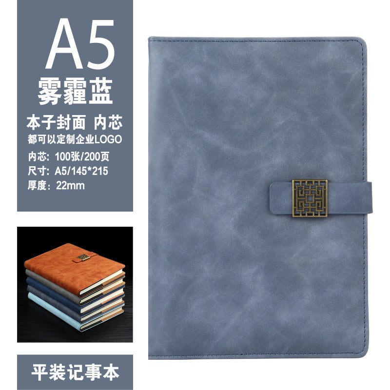 Business Notebook Stationery A5 Simple Window Grilles Hollow Record Office Work Notepad Logo Buckle Notebook - Image 1