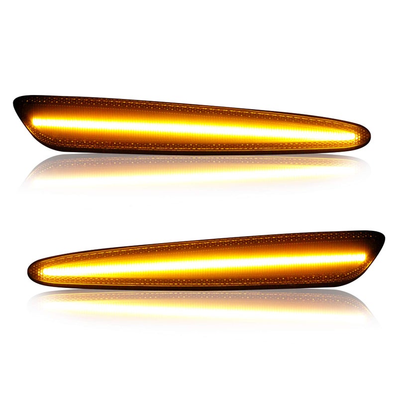 NDRUSH Smoked Lens LED Side Marker Light Front Bumper Sidemarker Lamps Bulb Amssebly Compatible with Chevy Corvette C6 20052013 Amber Pack of 2
