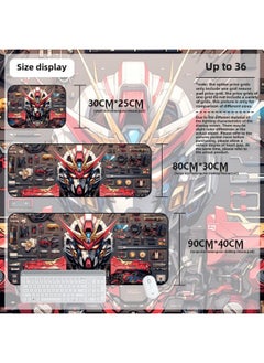 Mouse Pad Oversized Gundam Computer Keyboard Pad Cartoon Game Mouse Pad Boys E-sports Computer Thickened Desk Pad-Color:800*300*3mm-Pattern:Up To 36