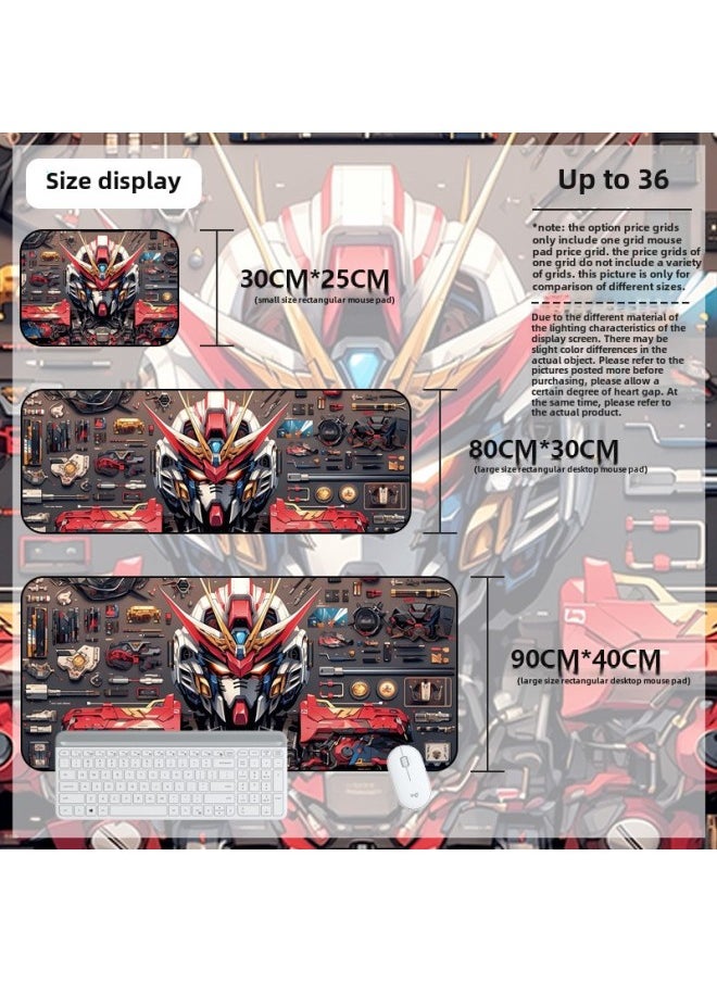 Generic - Mouse Pad Oversized Gundam Computer Keyboard Pad Cartoon Game Mouse Pad Boys E-sports Computer Thickened Desk Pad-Color:800*300*3mm-Pattern:Up To 36 - Image 1