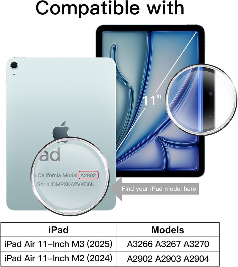 TXWLLIU Pack of 2 Screen Protectors for iPad Air 11 Inch M3/M2 (2025/2024), 9H Tempered Screen Protector, Clear - Image 2