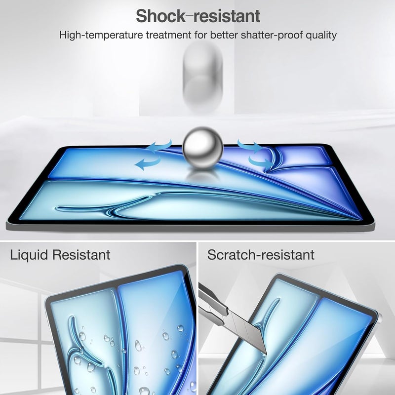 TXWLLIU Pack of 2 Screen Protectors for iPad Air 11 Inch M3/M2 (2025/2024), 9H Tempered Screen Protector, Clear - Image 3