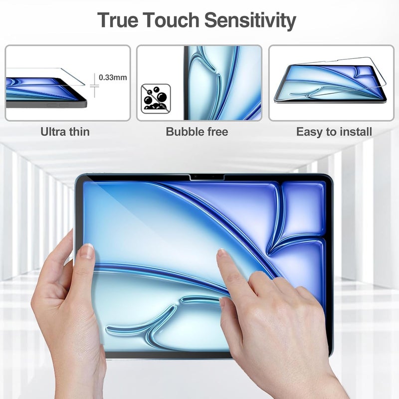 TXWLLIU Pack of 2 Screen Protectors for iPad Air 11 Inch M3/M2 (2025/2024), 9H Tempered Screen Protector, Clear - Image 4