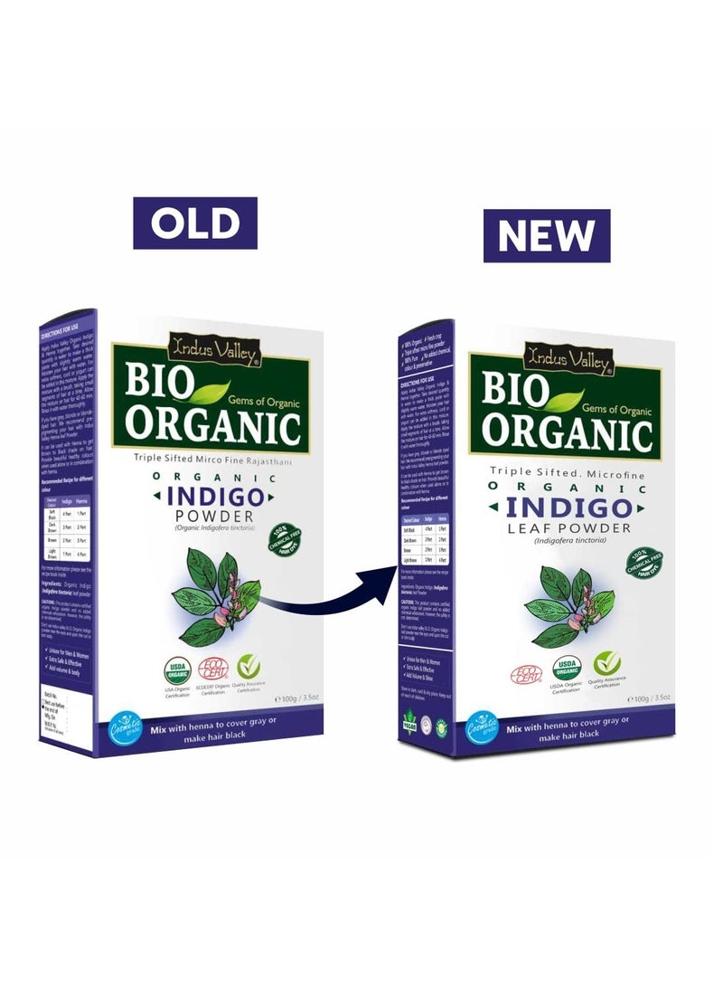 Indus Valley Bio 100% and Herbal Indigo Powder for Natural Hair Coloring Protects hair from Damage   100G - Image 2