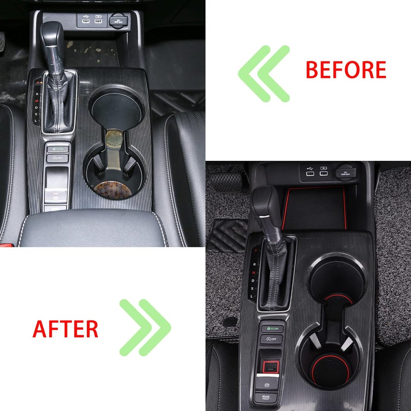 LOCOY Center Console Liner for Honda Civic 11th Gen Sedan Accessories 2022-2024 2025 2026, Cup Holder Mat, Coaster Trim, Door Slot Pad, Non-Slip Interior, Custom Rubber Decoration Insert (16pcs, Red) - Image 3