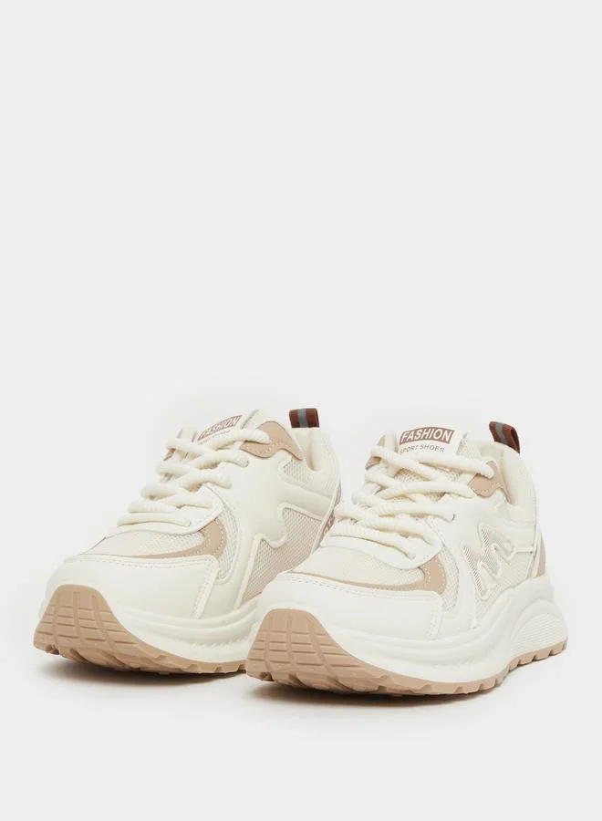 ستايلي Styli Chunky Sole Lace Up Sneaker