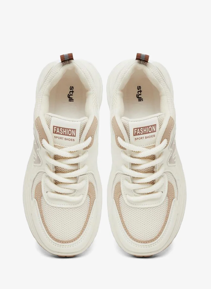 Styli  Chunky Sole Lace Up Sneaker for Women | Best Price UAE