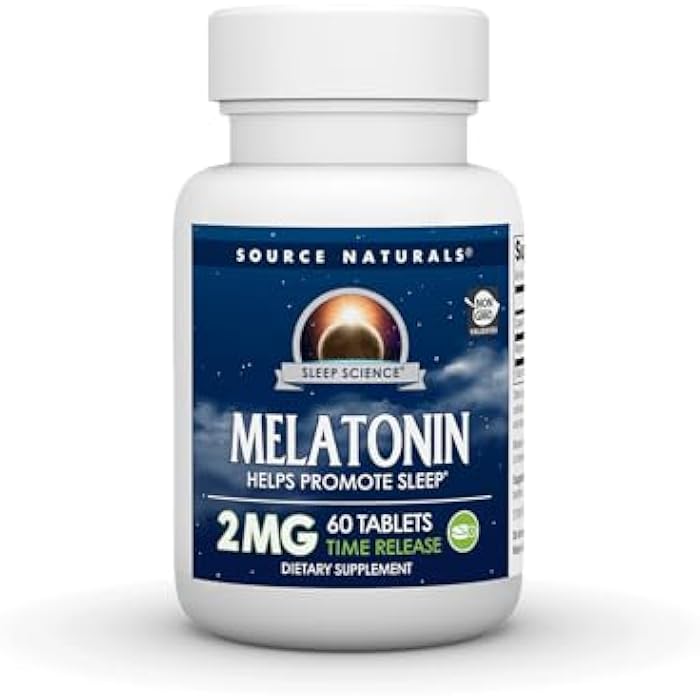 Source Naturals Melatonin, Helps Promote Sleep*, 2 mg - 60 Time-Released Tablets - Image 1