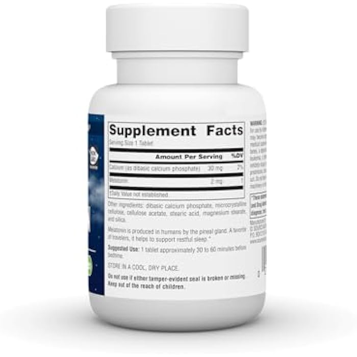 Source Naturals Melatonin, Helps Promote Sleep*, 2 mg - 60 Time-Released Tablets - Image 2