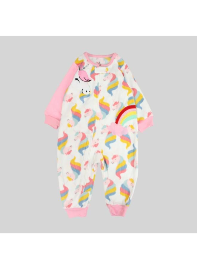 Colorful Unicorns Long-Sleeved Footless Onesie - Image 1