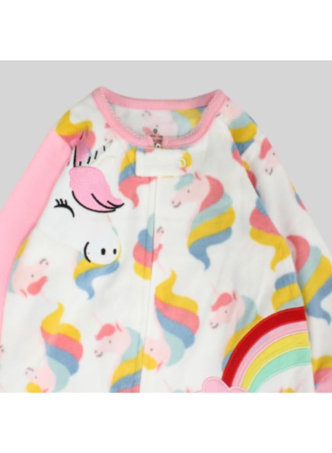 Colorful Unicorns Long-Sleeved Footless Onesie - Image 3