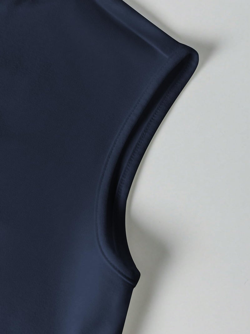 Verdusa Women's Cinched Waist Wrap Top Cap Sleeve Tie Back Going Out Workout Business Casual Tops Dark Blue Medium - Image 4