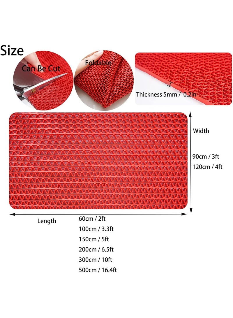 ارواق حصيرة تصريف شبكية PVC غير قابلة للانزلاق للحمام، بسمك 5 مم، قابلة للتقطيع، للمرآب، المطبخ، المسبح، وغرفة الاستحمام - Image 2