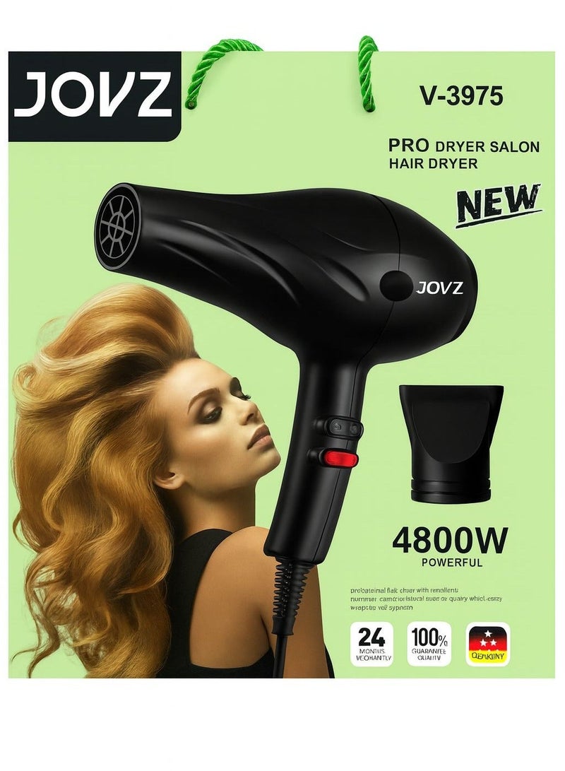 jovs مجفف شعر احترافي JOVZ V-3975 بقوة 4800 واط – صالوني، أيوني، لتجفيف سريع وحماية الشعر - Image 1