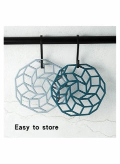 Excefore Set 4 Silicone Mat Hot Pot Holder Hot Pads for Table Countertop Trivet for Hot Dishes Non-Slip Heat Resistant Modern Kitchen Hot Pads  - Image 5
