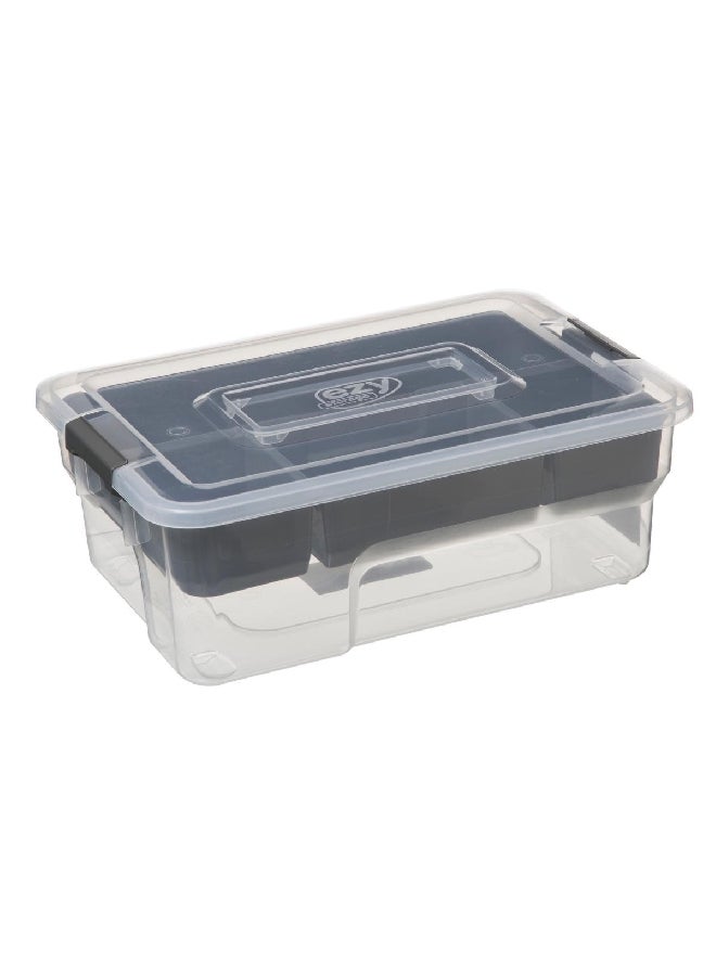 Five Simply Smart Samba Compartmentalized Storage Box Clear and Black 5 L 160429 - Image 1