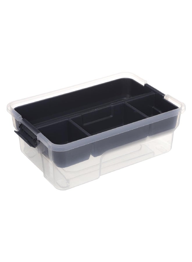 Five Simply Smart Samba Compartmentalized Storage Box Clear and Black 5 L 160429 - Image 3