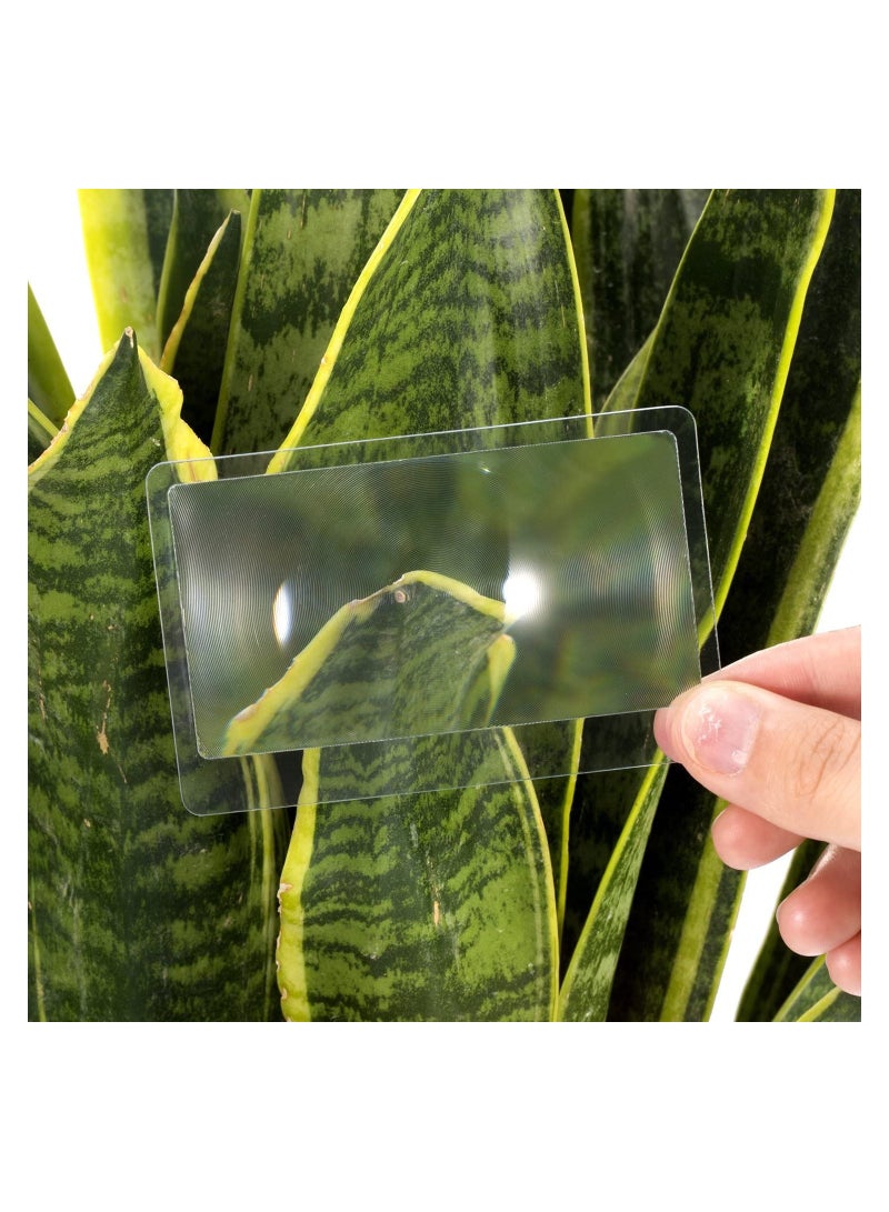SYOSI 20PCS 3X Pocket Fresnel Magnifier, Wallet Magnifying Lens Credit Card Loupe Jewelry Inspection Tool Travel Magnifying Helpers Emergency Fire Starter for Reading Small Prints & Low Vision - Image 3