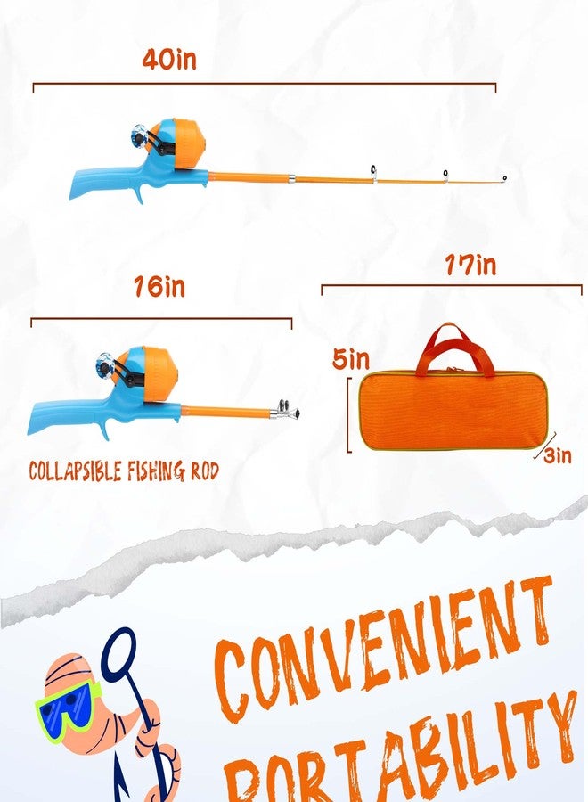 WIDDEN Kids Fishing Pole, Telescopic Fishing Rod, Toddler Collapsible Fishing Rod and Reel Combo with Tackle Box, Fishing Line, Bobber, and Soft Lures for Boy, Girl, Youth, Beginner, Over 3 Years Old - Image 2