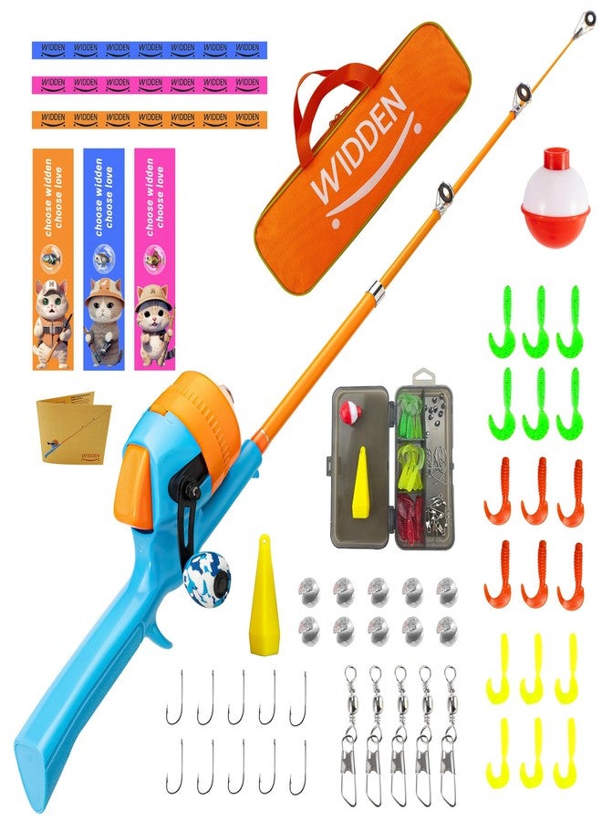 WIDDEN Kids Fishing Pole, Telescopic Fishing Rod, Toddler Collapsible Fishing Rod and Reel Combo with Tackle Box, Fishing Line, Bobber, and Soft Lures for Boy, Girl, Youth, Beginner, Over 3 Years Old - Image 1