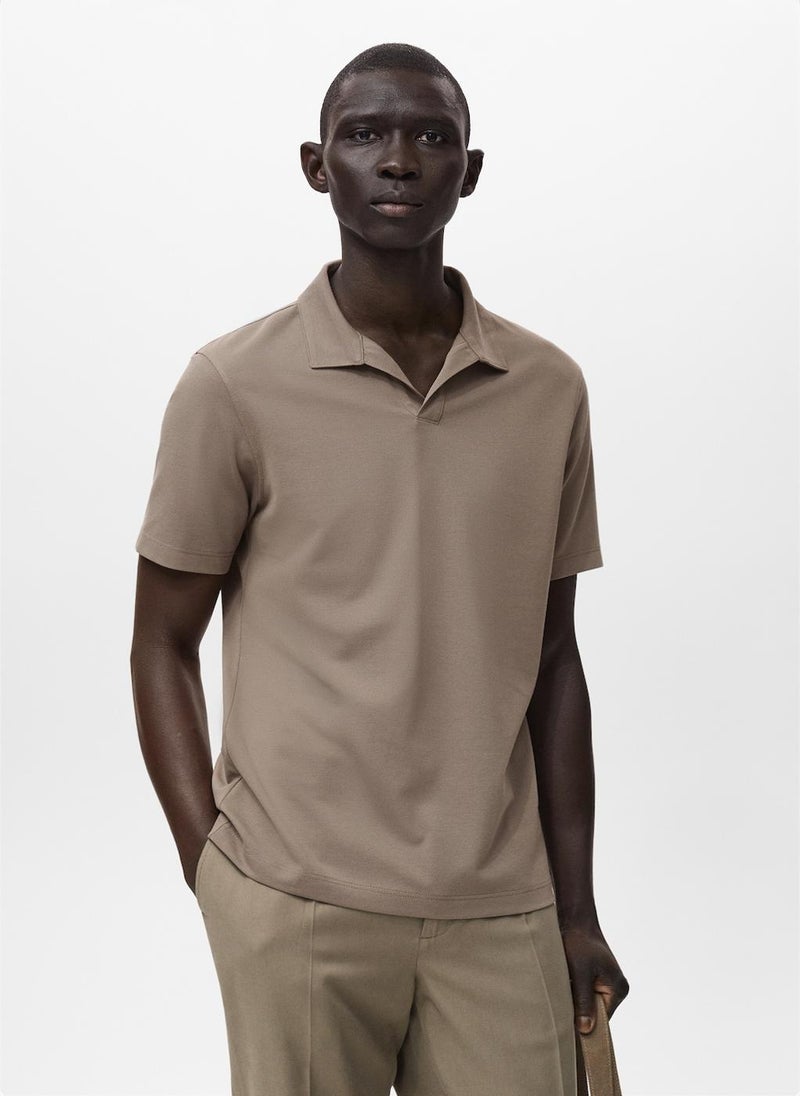 Mango Man Piqué Polo Shirt  - Image 1