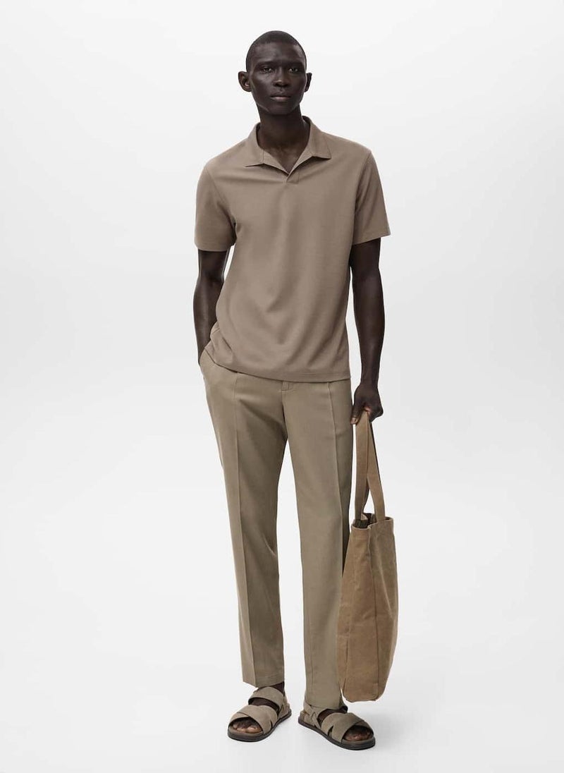 Mango Man Piqué Polo Shirt  - Image 4
