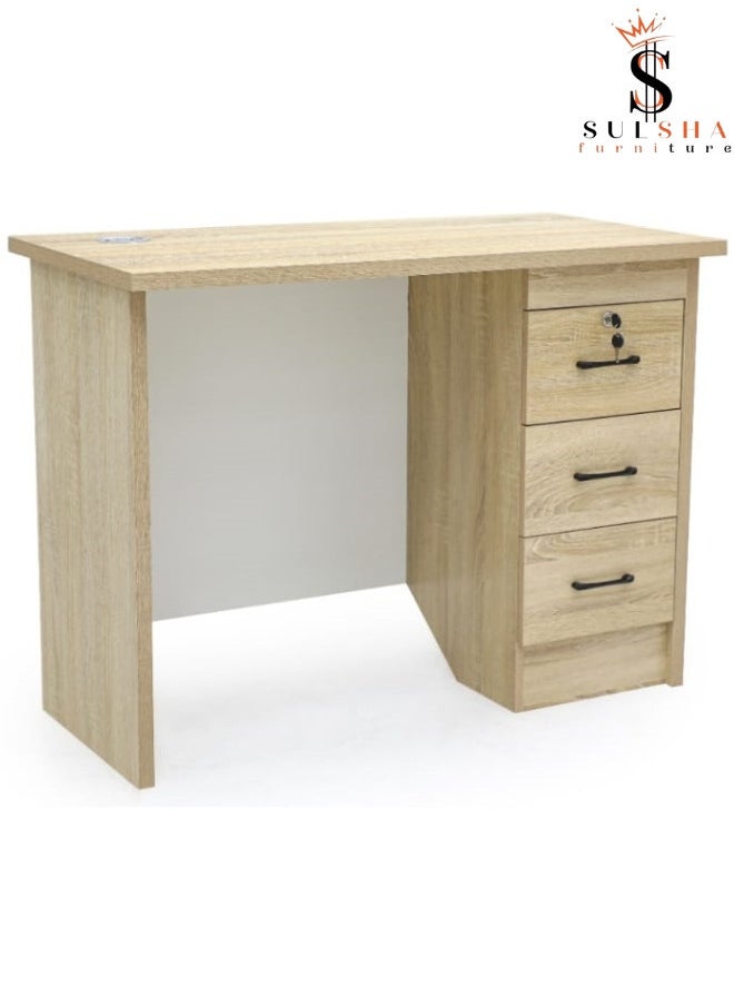 SULSHA - Modern New Design Office Table with Side Drawers, Office Desk, Computer Table 100x50x75Cm - Image 1