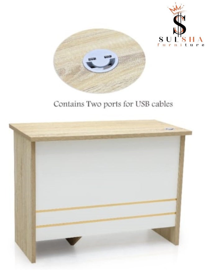 SULSHA - Modern New Design Office Table with Side Drawers, Office Desk, Computer Table 100x50x75Cm - Image 1