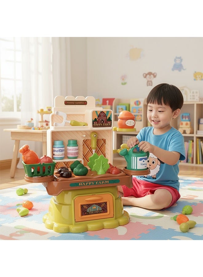 Children Planting Toy,27Pcs Children's Educational Pretend Play Toys，Montessori Toys with Watering Can and Shovel, Kids Plastic Planting Vegetable Farm Food Preschool Toys,Grow-Your-Own-Food Fun And Imaginative Play Educational Toys, Family Vegetable Gardening Toy Set for Toddlers 3 4 5 Years Old Boys Girls Baby - Image 3