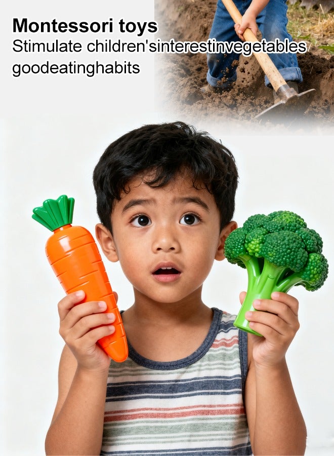 Children Planting Toy,27Pcs Children's Educational Pretend Play Toys，Montessori Toys with Watering Can and Shovel, Kids Plastic Planting Vegetable Farm Food Preschool Toys,Grow-Your-Own-Food Fun And Imaginative Play Educational Toys, Family Vegetable Gardening Toy Set for Toddlers 3 4 5 Years Old Boys Girls Baby - Image 4