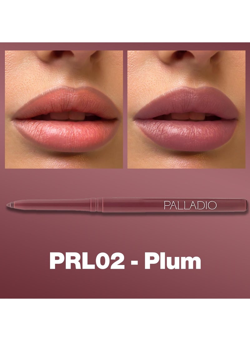 Palladio Retractable Waterproof Lipliner, PRL02 (Plum) - Image 2